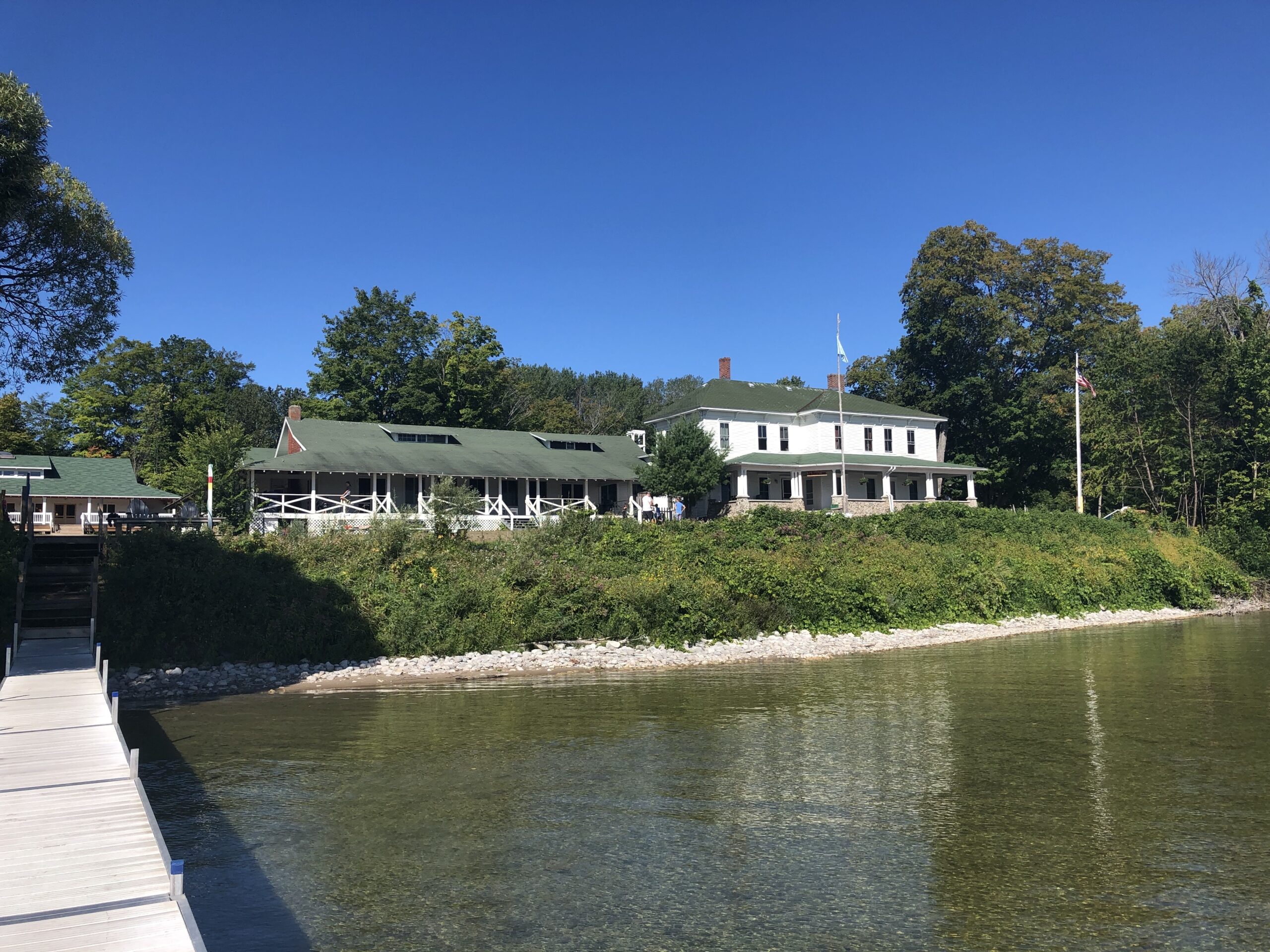 Camp AGQ as seen from the lake dock